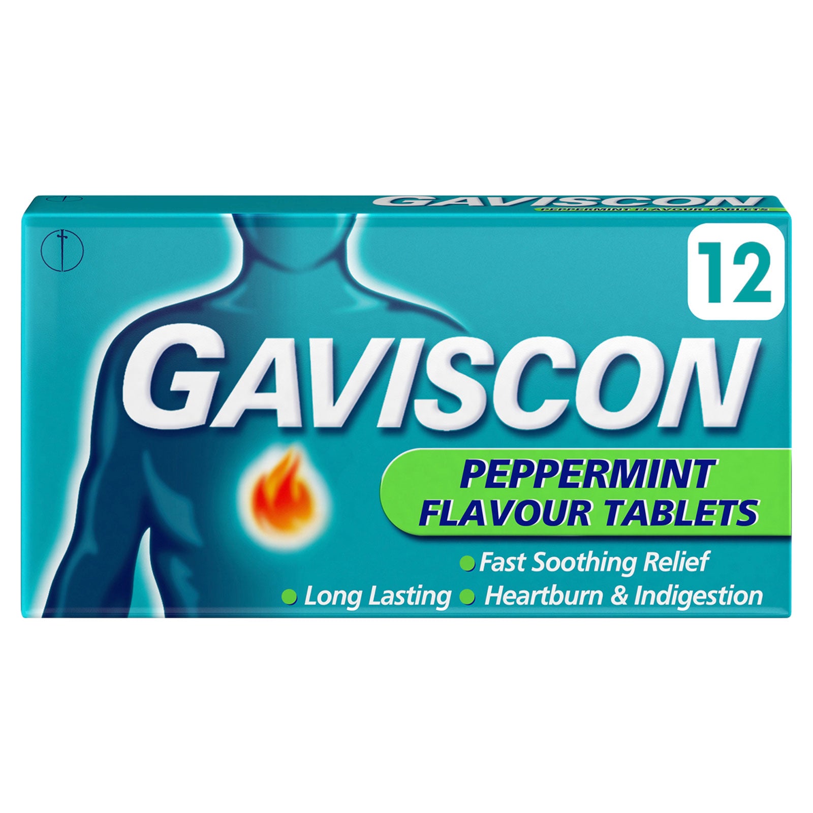 GAVISCON 12 Chewy Peppermint Flavour Tablets GAVISCON 12 Chewy Peppermint Flavour Tablets